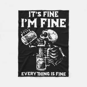 Its Fine Im Fine Everythings Fine Halloween Costum Fleece Blanket