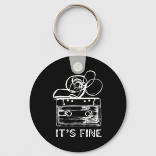 It's fine retro cassette tape 90's music key ring