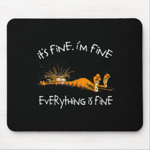 It's Fine Rpg Gamer Cat D20 Dice Fail Funny Nerdy  Mouse Pad