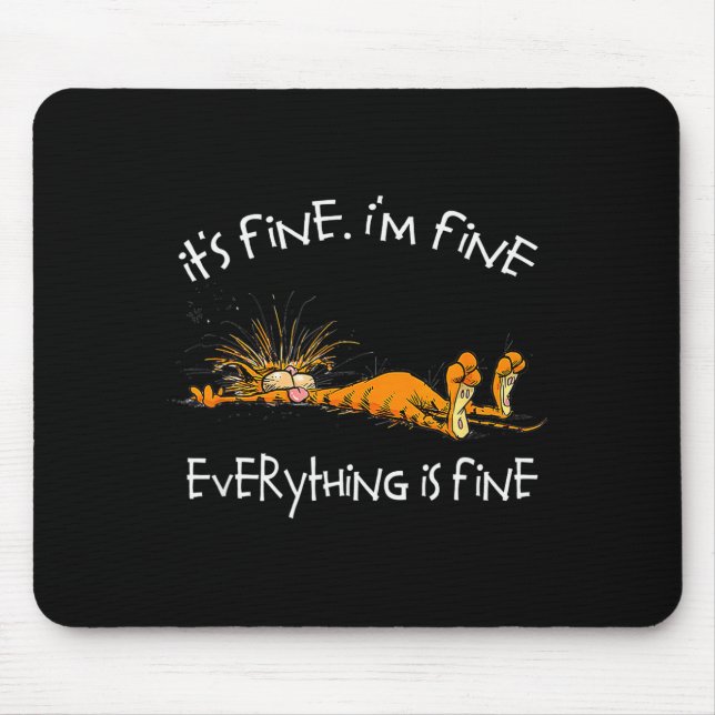 It's Fine Rpg Gamer Cat D20 Dice Fail Funny Nerdy  Mouse Pad (Front)