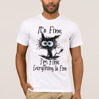 It's Fine Unisex Custom Graphics Canvas T-Shirt