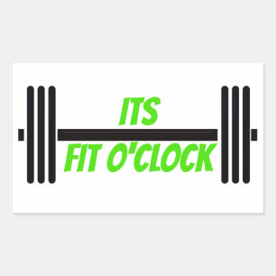 Its Fit O'clock Bodybuilding Barbell Rectangular Sticker