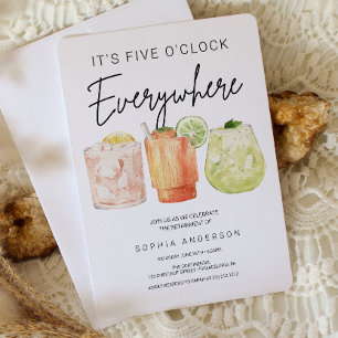 It's Five O'Clock Everywhere Retirement Party Invitation