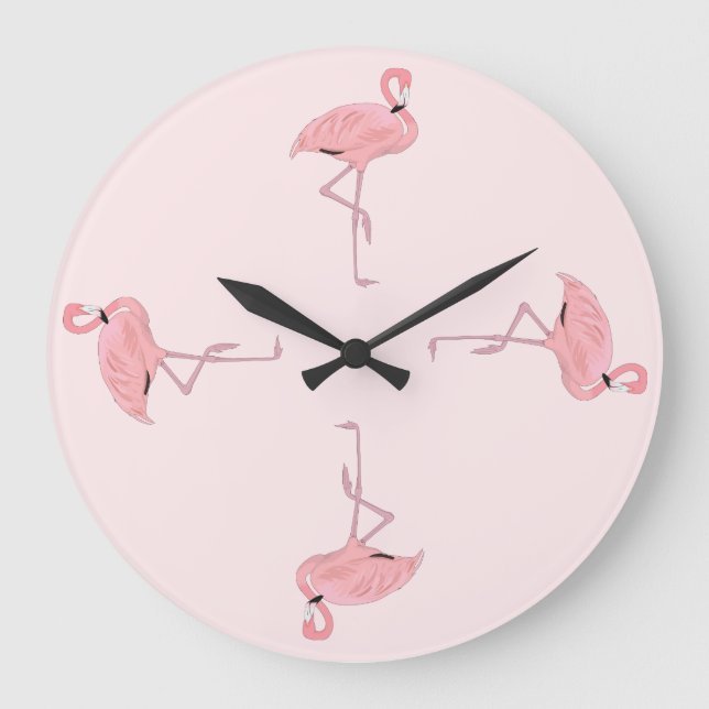 It's Flamingo Time Large Clock (Front)