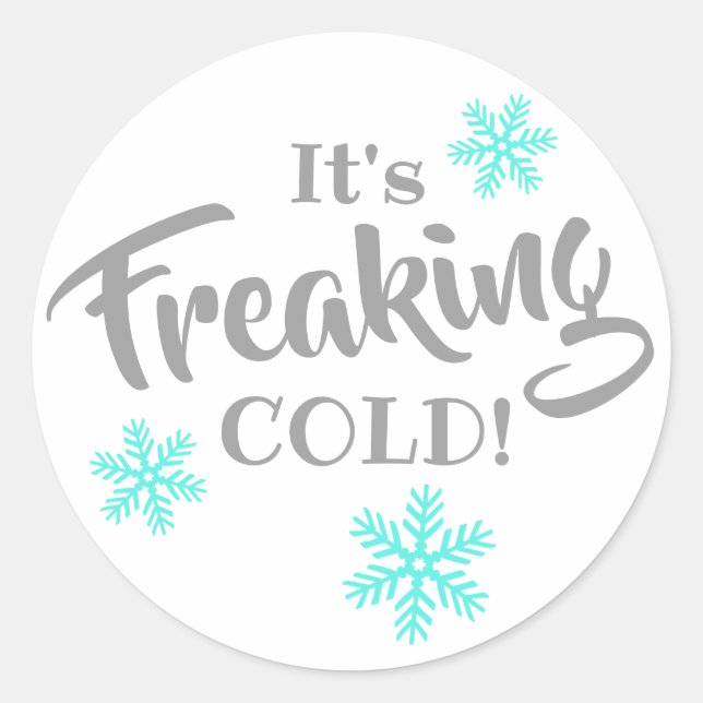 It's Freaking Cold Funny Holiday Classic Round Sticker (Front)