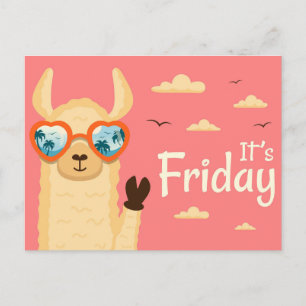 It's Friday Llama Postcard