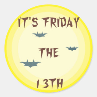 IT'S FRIDAY THE 13TH CLASSIC ROUND STICKER