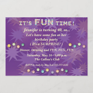 It's FUN Time - Birthday Invitation