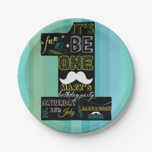 IT'S FUN TO BE ONE  1st Birthday Paper Plate