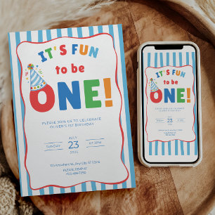 It's Fun to Be One Birthday Invitation