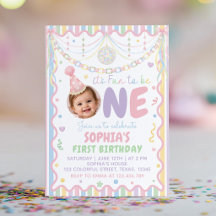 It's Fun To Be One Birthday Party Colourful Pastel