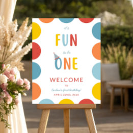 It's Fun To Be One Birthday Party Welcome Sign