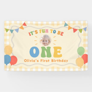It's Fun To Be One Colourful 1st Birthday Banner