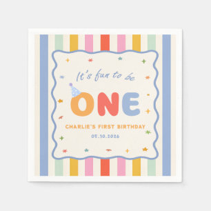 It's Fun To Be One Colourful Birthday Party Napkin