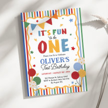 It's Fun to Be One: Colourful Boy First Birthday