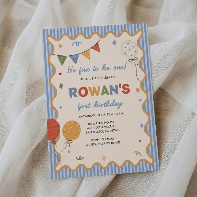 It's Fun to Be One First Birthday Invitation (Creator Uploaded)