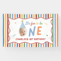 It's Fun To Be One Photo Colourful 1st Birthday