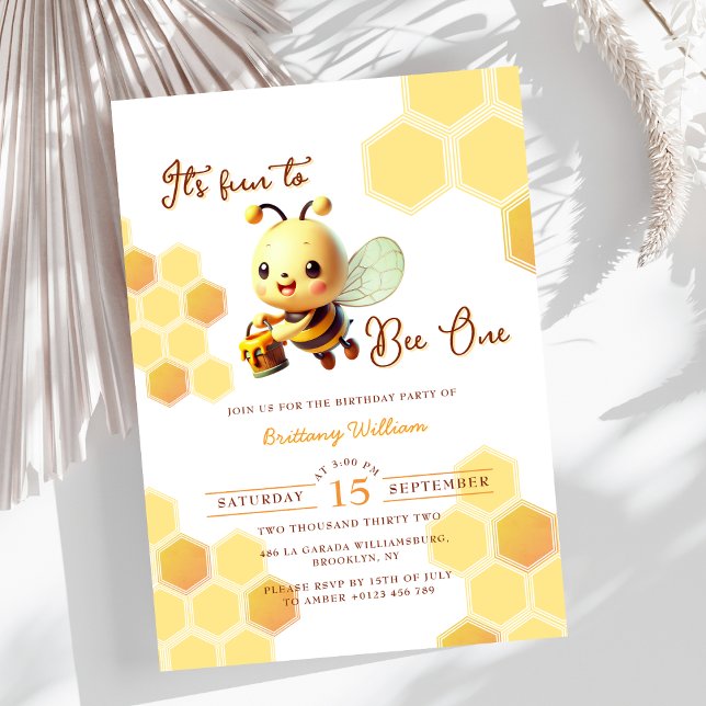 It's Fun to Bee One First Birthday Invitation (Creator Uploaded)
