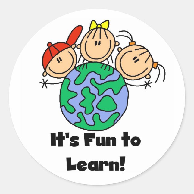 It's Fun to Learn Classic Round Sticker (Front)