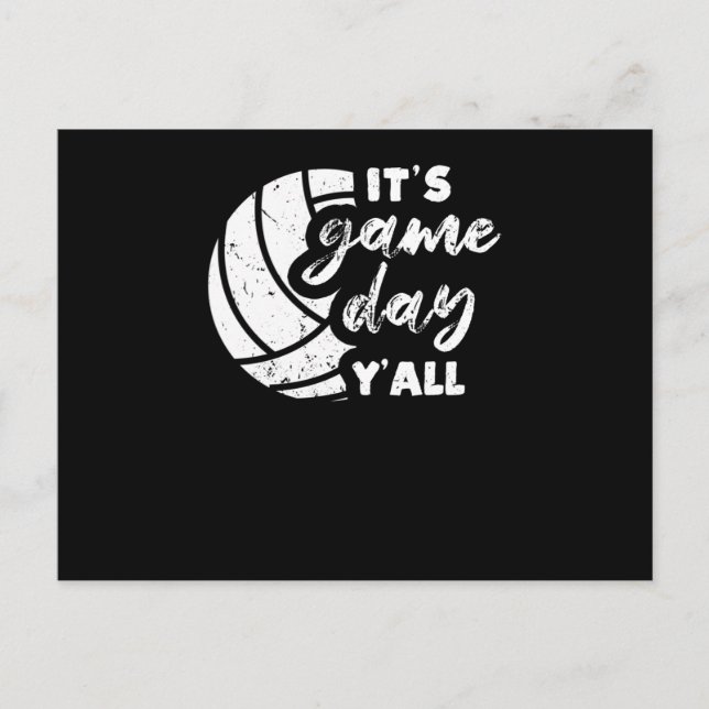 It's Game Day Y'all Funny Volleyball Player Vball Postcard (Front)