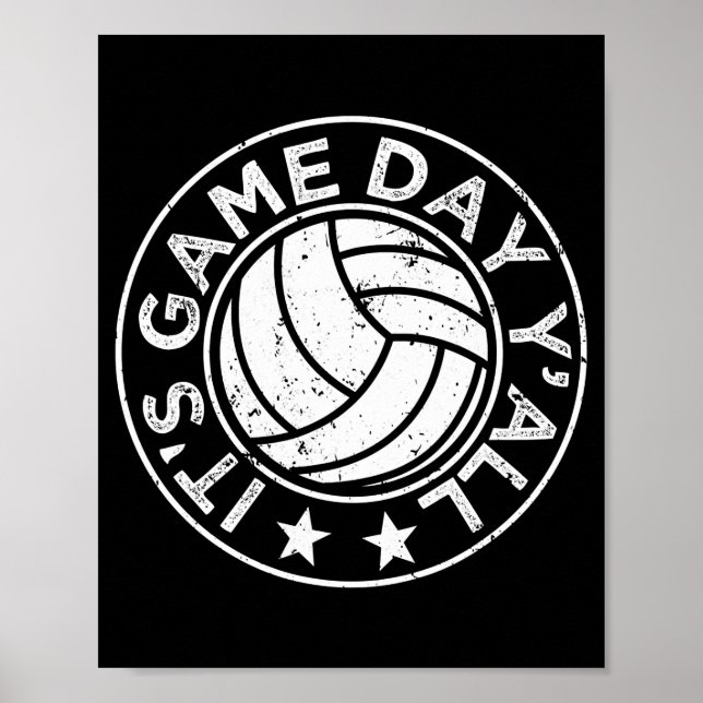 It's Game Day Y'all Funny Volleyball Player Vball Poster (Front)