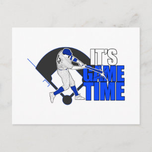 It's Game Time - Baseball (Blue) Postcard