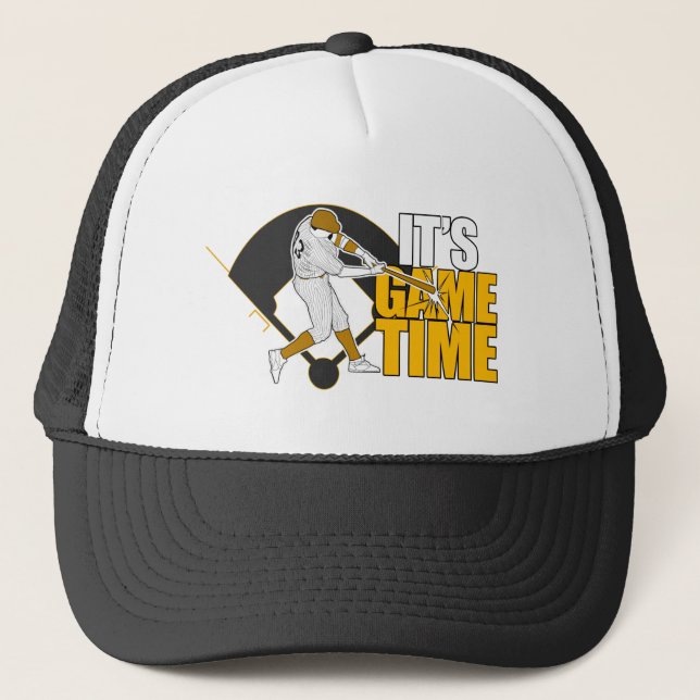 It's Game Time - Baseball (Yellow) Trucker Hat (Front)