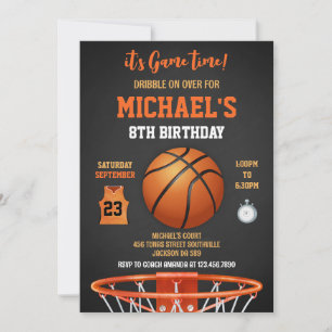 It's Game Time Basketball Sport Boy Birthday Invitation
