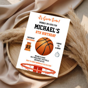 It's Game Time Basketball Sport Boy Birthday Invitation