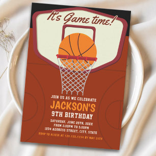 It's Game time! Basketball theme Birthday Kids Invitation