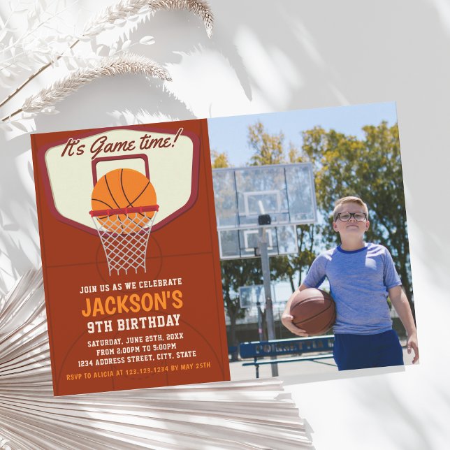 It's Game time! Basketball theme Birthday Kids  Invitation (Creator Uploaded)
