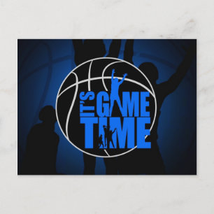 It's Game Time - Blue Postcard