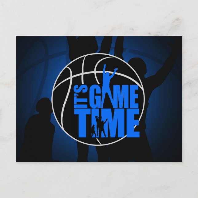 It's Game Time - Blue Postcard (Front)