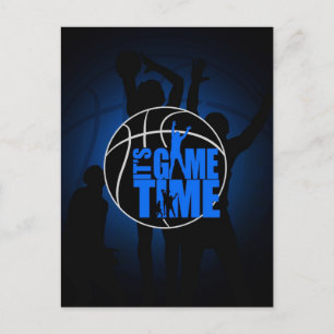 It's Game Time - Blue Postcard