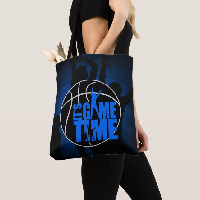 It's Game Time - Blue Tote Bag (Close Up)