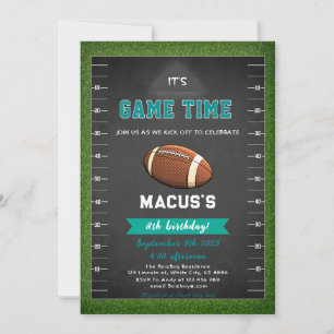It's GAME TIME Football Birthday Party Invitation