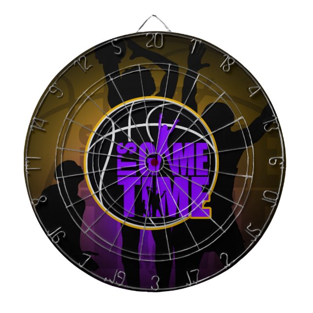 It's Game Time - Purple & Gold Dartboard (Front)