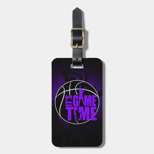 It's Game Time - Purple  Luggage Tag (Front Vertical)