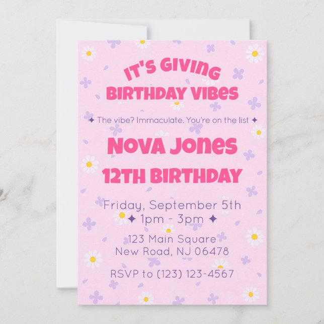 It's Giving Birthday Vibes Invitation (Front)