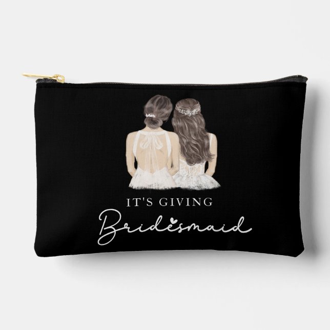 It's giving bridesmaid Toiletry Bags Gift Bride (Front)