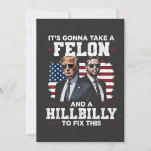 It's gonna take felon and hillbilly Trump Vance  Holiday Card