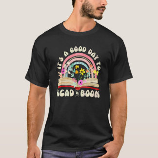 It's Good Day To Read Book Reading Retro Groovy T-Shirt