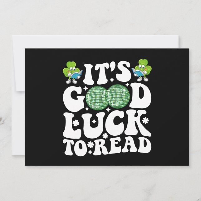 It's Good Luck To Read St Patricks Day Disco Ball Invitation (Front)