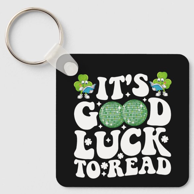 It's Good Luck To Read St Patricks Day Disco Ball Key Ring (Front)