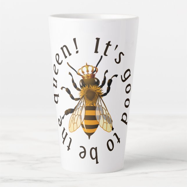 It's Good to be the Queen Gold Crown Latte Mug (Front)