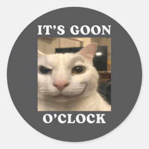 It's Goon O'clock Funny Cat  Classic Round Sticker