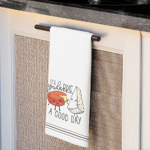 It's Gouda Brie A Good Day Cute Funny Cheese Pun Tea Towel