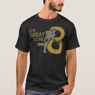 It's Great To Be Eight Boys Hockey 8th Birthday  T-Shirt