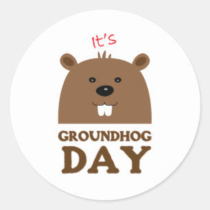 It's Groundhog Day Classic Round Sticker