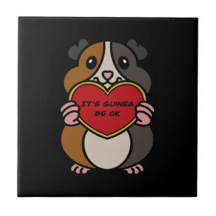 It's Guinea Pig Heart Be OK Cute Guinea Pig Ceramic Tile